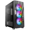 ANTEC DF700 Flux Case, Gaming, Black, Mid Tower, 2 x USB 3.0, Tempered Glass Side Window Panel, Three-Dimensional Wave-Shaped Mesh Front Panel, Addressable RGB LED Fans, Patented F-LUX Platform Cooling Solution