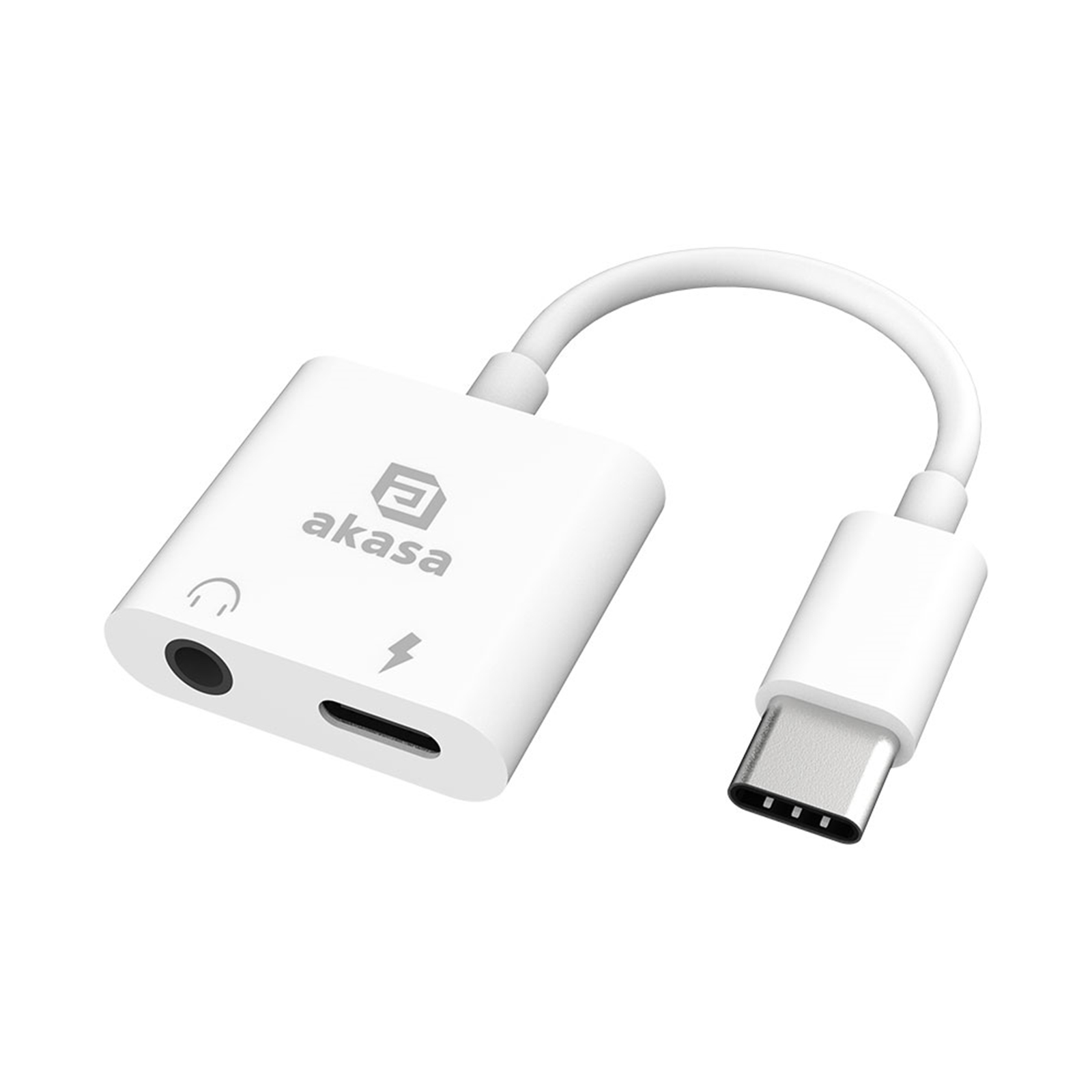 Akasa Type-C to 3.5mm Headphone Jack & Charger Adapter, Simultaneous charging and audio port