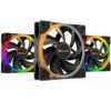 be quiet! Light Wings PWM Addressable RGB Fan Pack, 120mm, 1700RPM, 4-Pin PWM Fan & 3-Pin ARGB Connectors, Black Frame, Black Blades, ARGB Lighting on Front & Rear, Addressable RGB Hub Included