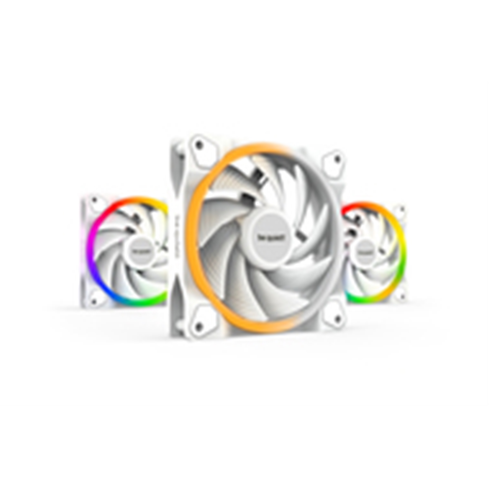 be quiet! LIGHT WINGS White 120mm PWM ARGB High Speed Case Fans x3, Rifle Bearing, 18 LEDs, Front & Rear Lighting, Up to 2500 RPM, ARGB Hub included