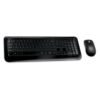 Microsoft 850 Wireless Keyboard and Mouse, 2.4 GHz, Optical Mouse, Full-Size Keyboard, Spill-Resistant, Quiet-touch Keys, Compatible with Windows, Mac and Android, QWERTY UK English Layout, Black